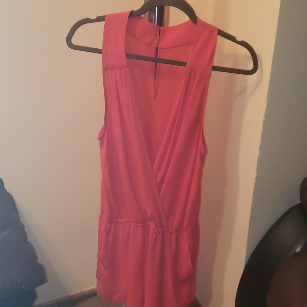 bcbgmaxazria Medium red coral romper thalia
